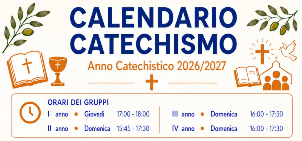 Catechismo AP 2026-28: calendario attività